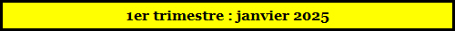 1er trimestre : janvier 2025